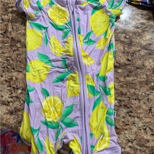 Little Sleepies Purple and Yellow Lemon Romper